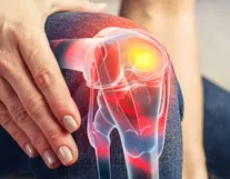 A photo of a patient with joint pain.