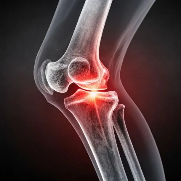 A photo of a patient with bone on bone pain.